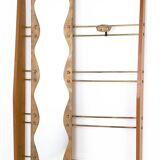 Cherry Veneer Entryway Coat Rack with Mirror, Italy