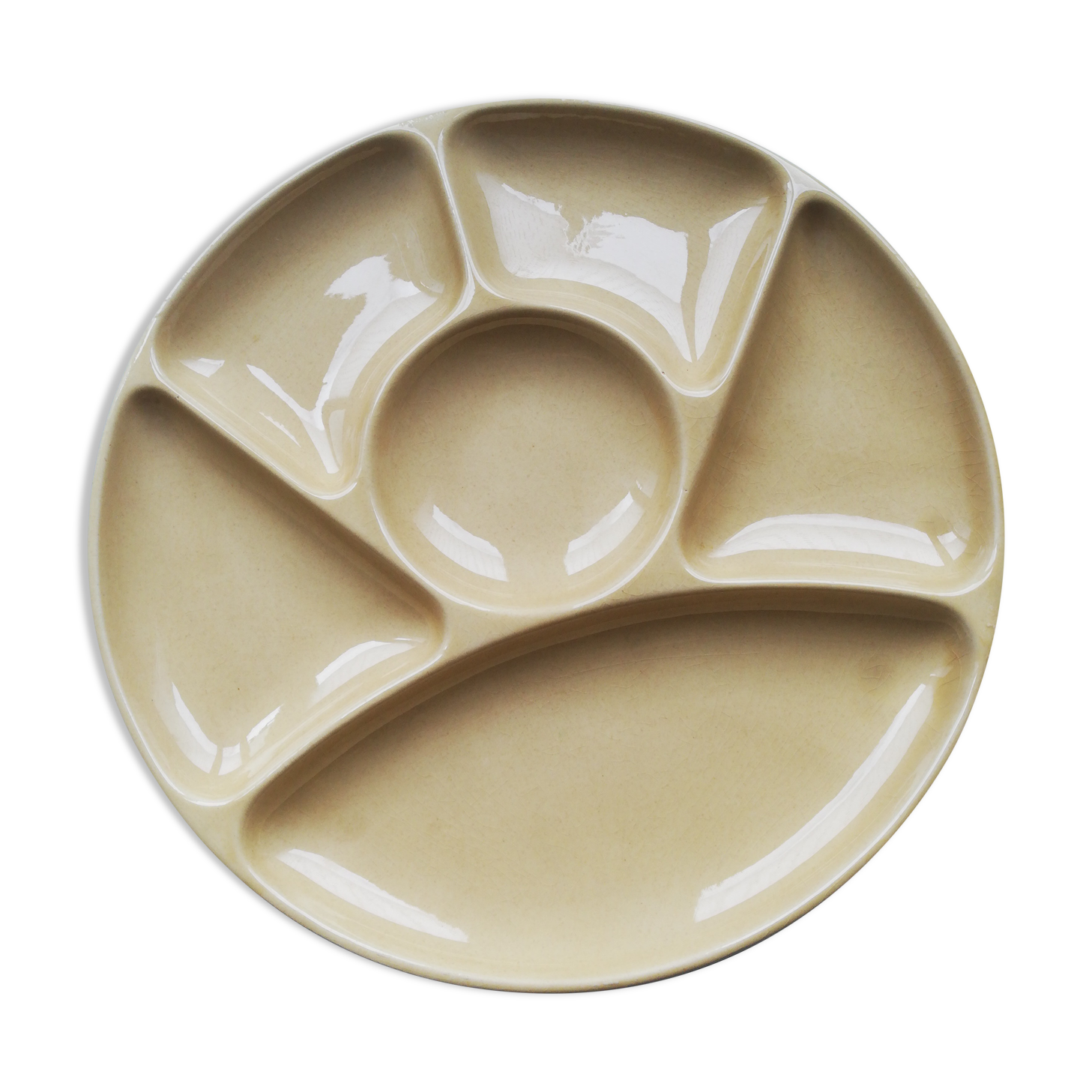 Pale yellow aperitif plate Gien