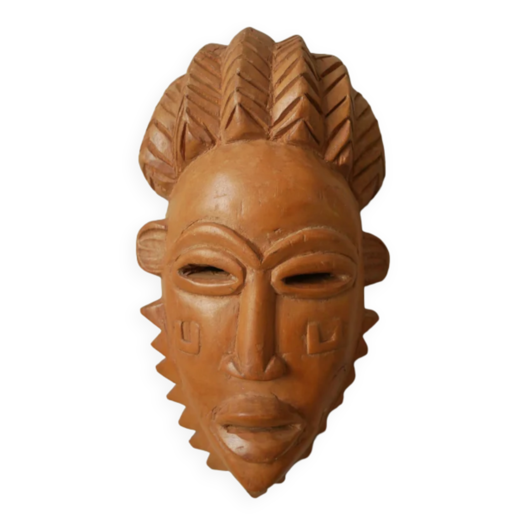 Carved wooden mask African art tribal ethnic decoration