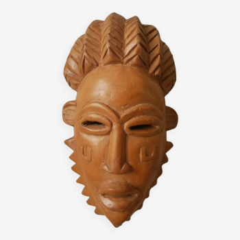 Carved wooden mask African art tribal ethnic decoration