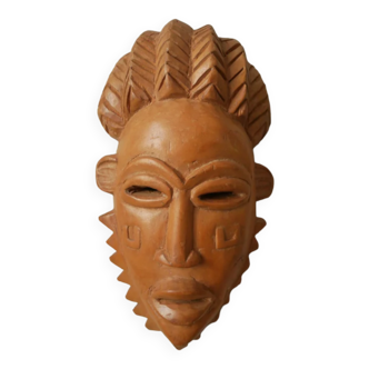 Carved wooden mask African art tribal ethnic decoration