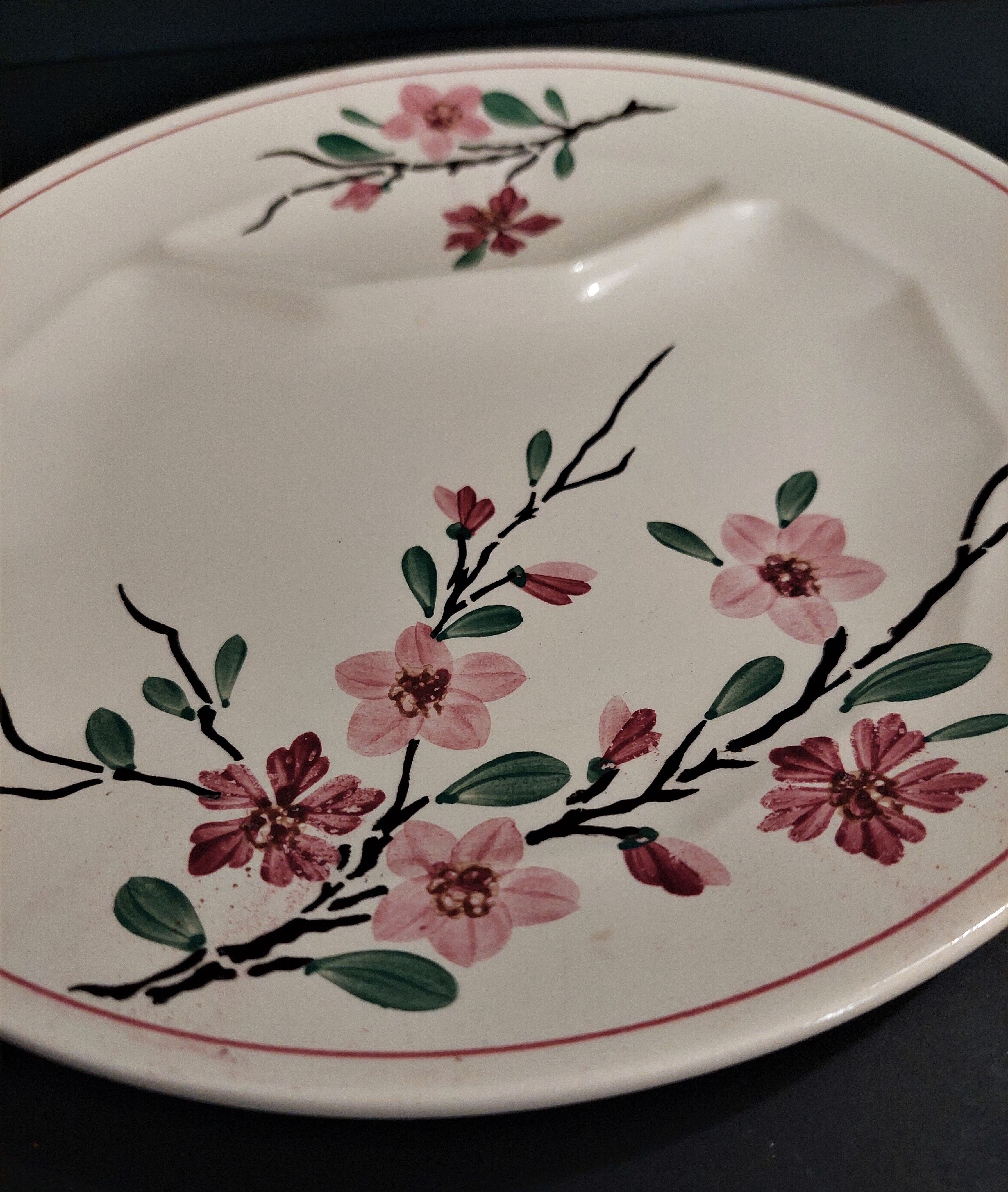 Asparagus plate Sarreguemines decoration sharp sharp early twentieth century