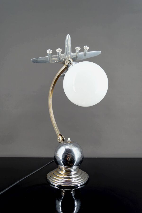 Lampe « Avion » à hélices, Art Déco / Streamline Moderne, circa 1930-1940