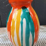1960s multicolored glazed ceramic vase