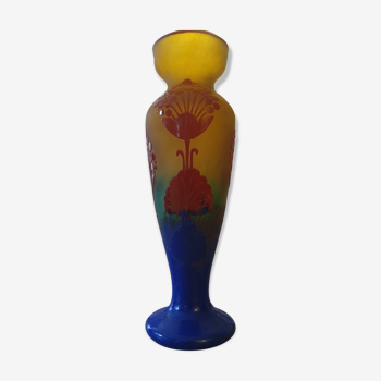 Vase signed french glass