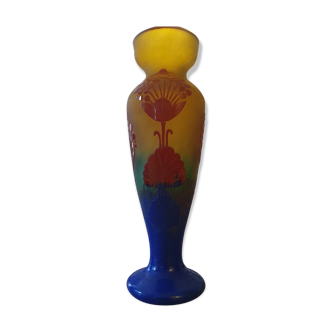 Vase signed french glass