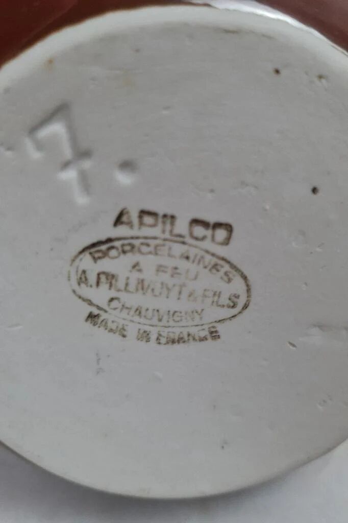 Vintage Apilco brown porcelain jug