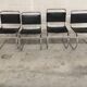 Set of 4 black leather chairs by Ludwig Mies Van Der Rohe