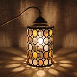 Colored glass pendant light