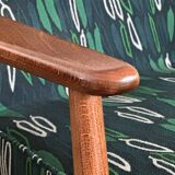 Ensemble de fauteuils vintage par Juliszu Kędziorek en jacquard vert, 1960