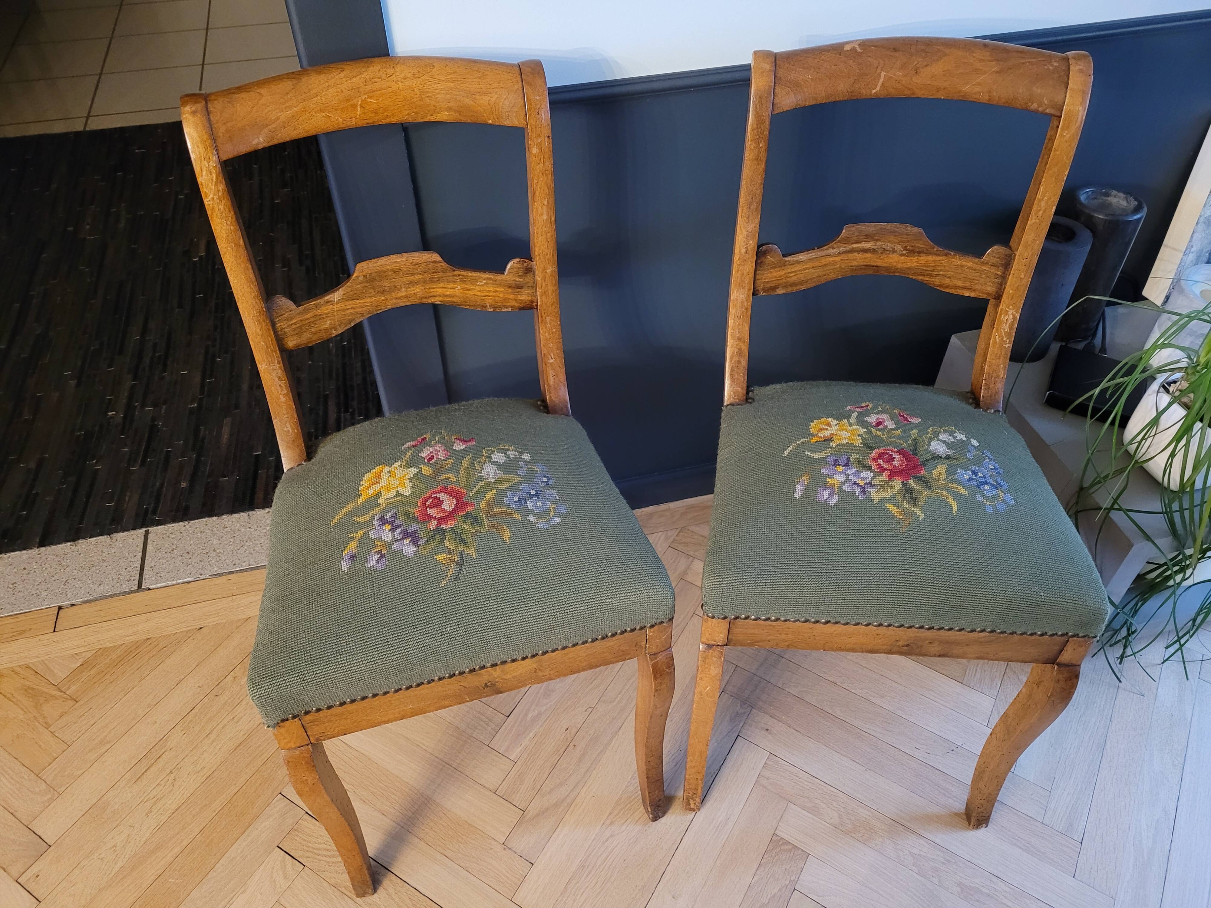 Canvas upholstered chairs