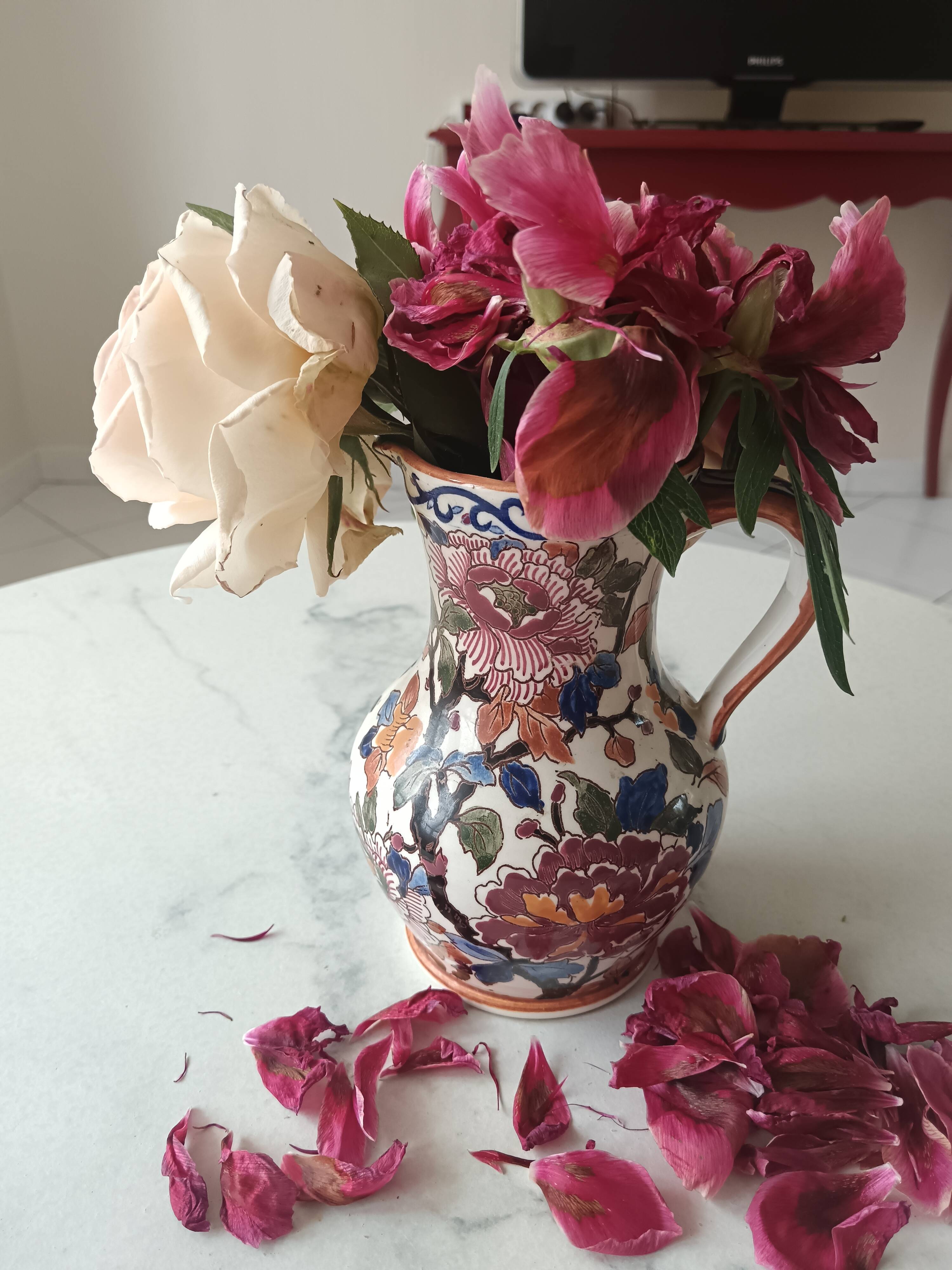 Pitcher with peony