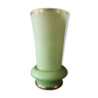 Vase, opaline vert, circa 1930 (art deco)