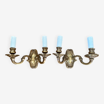 Pair of old bronze sconces