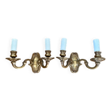 Pair of old bronze sconces