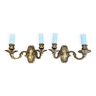 Pair of old bronze sconces