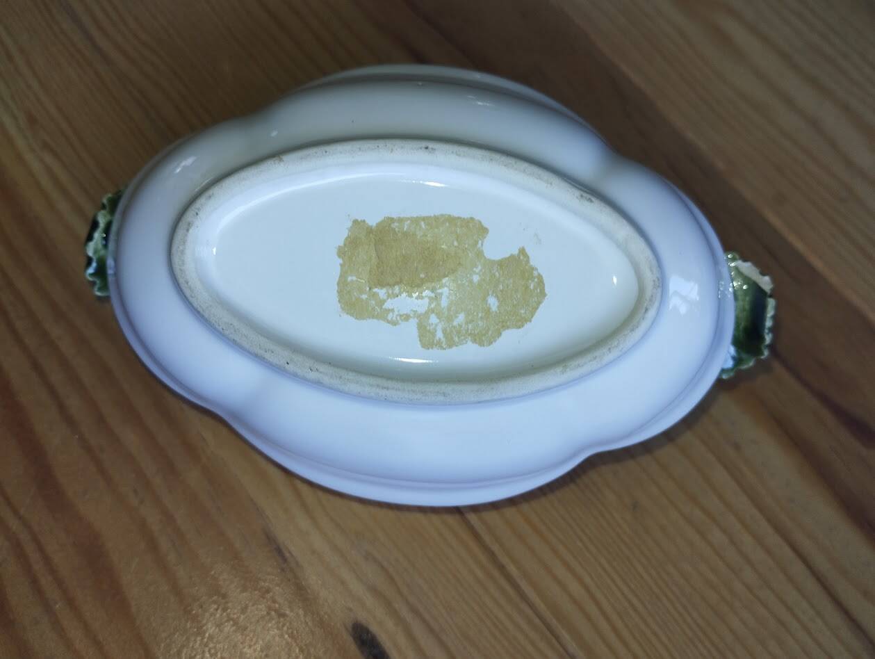 Small vintage fruit bowl in majolica – fruit decoration – 1950s/60s