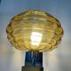 Vintage lamp in amber glass and aluminum