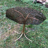 Octagonal table smoked glass