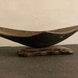 Brutalist metal ashtray or empty pocket signed R. Roux, 1950