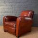 French, leather club chair, cuban lounge model circa 1940's