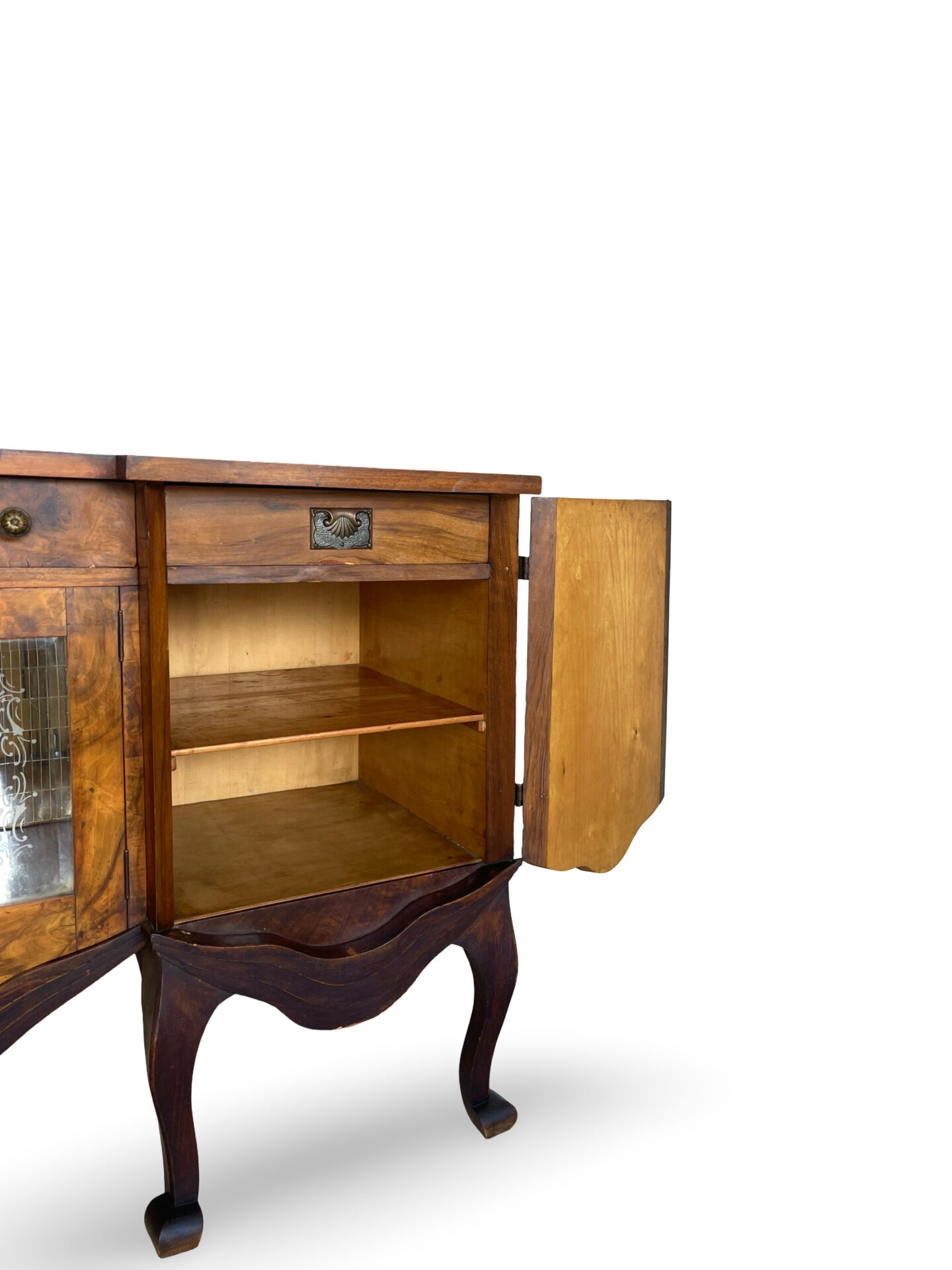 Buffet en noyer burr italien, années 1930.