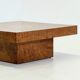 Square coffee table by Fratelli Turri with burl wood