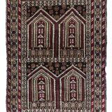 Tapis de prière vintage afghan Baluch fait main en laine – 95 x 142 cm