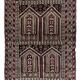 Tapis de prière vintage afghan Baluch fait main en laine – 95 x 142 cm