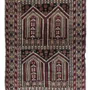 Tapis de prière vintage afghan Baluch fait main en laine – 95 x 142 cm