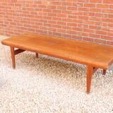Danish teak wooden coffee table with hidden compartments, by Johannes Andersen for Trioh