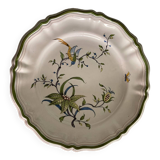 Moustiers porcelain plate with bird decor