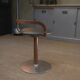 LA PALMA designer swivel stool in metal and leather – 1970s