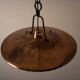 Wrought iron and copper pendant lamp with textured glass diffuser