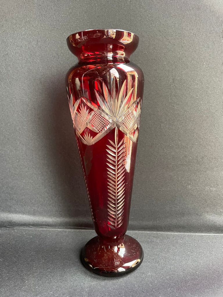 Baluster vase - cut blown crystal