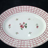 Oval earthenware dish Digoin Sarreguemines Model Rosa