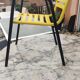 Armchair in black and yellow painted steel, circa 1950, in the style of Mallet-Stevens