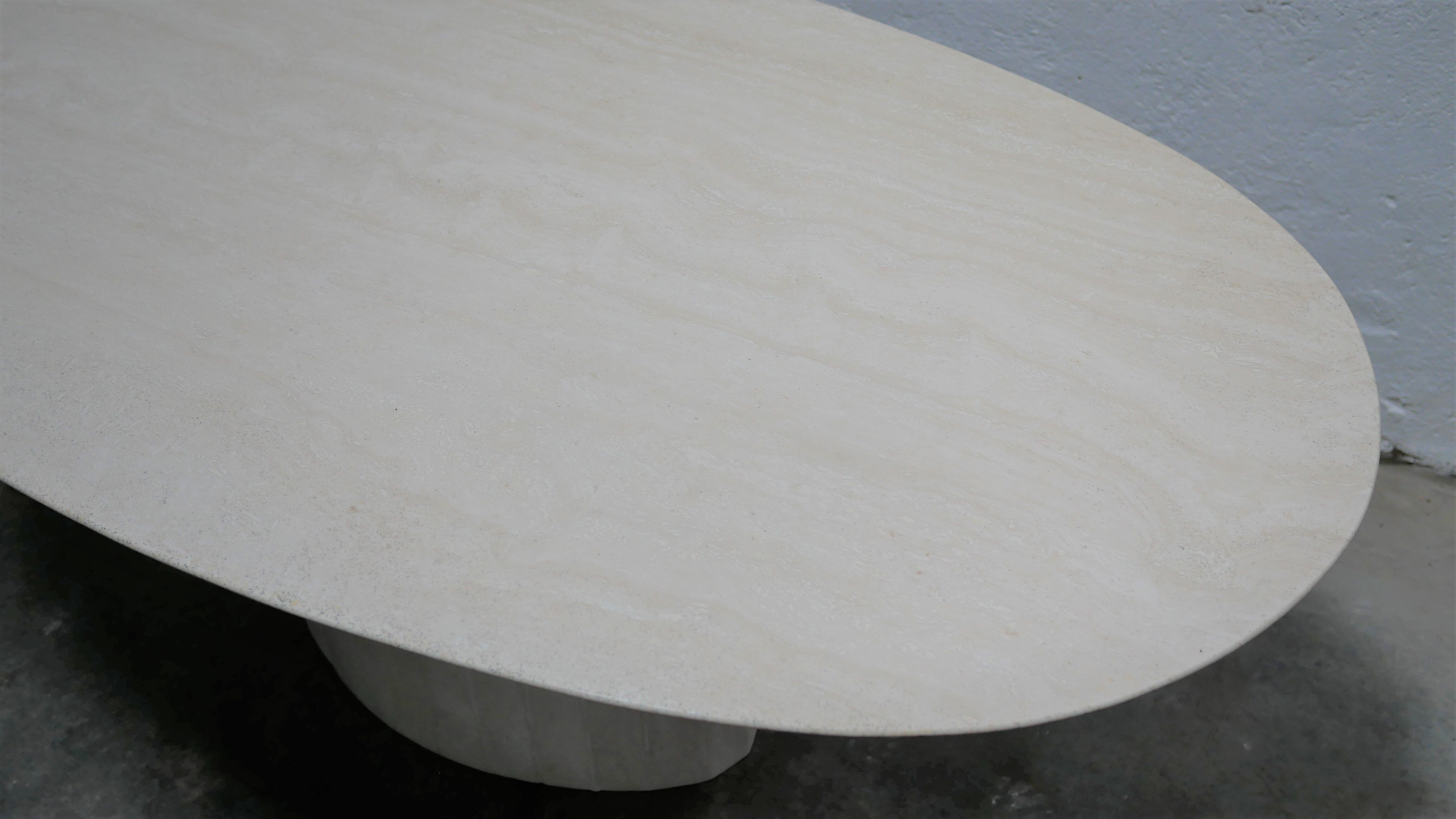 Vintage dining table in travertine by Roche Bobois editions