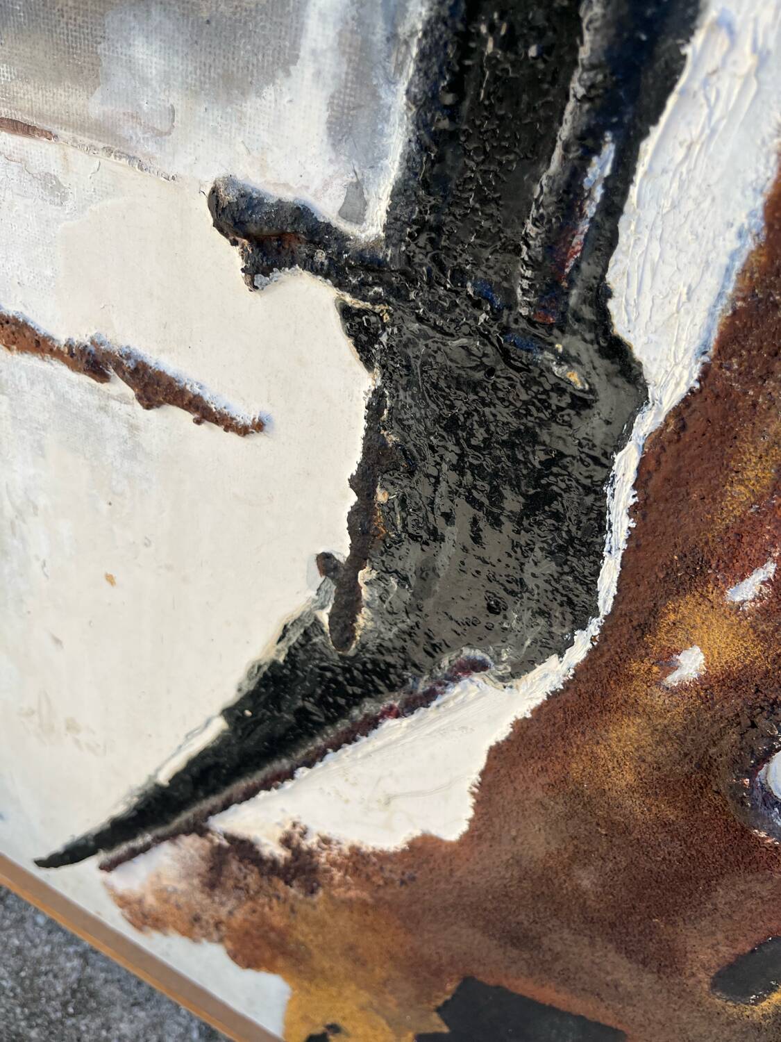 Brutalist table signed