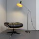 Black leather ottoman by Ray & Charles Eames for Herman Miller Vitra, Germany, 1980s.
