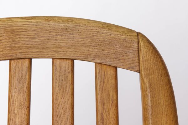 Ensemble de 5 chaises en chêne Dyrlund, chaises de salle à manger danoises des années 1970.