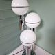 Space lamp in chrome metal and opaline globe, 1970.