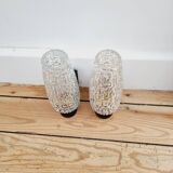 Pair of vintage gold and black wall lights