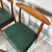 1950s set of 5 vintage Danish teak dining chairs W2 by Hans J. Wegner for CM Madsen