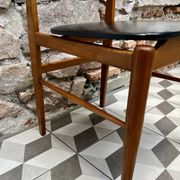 Chaise scandinave années 60 Skaï noir