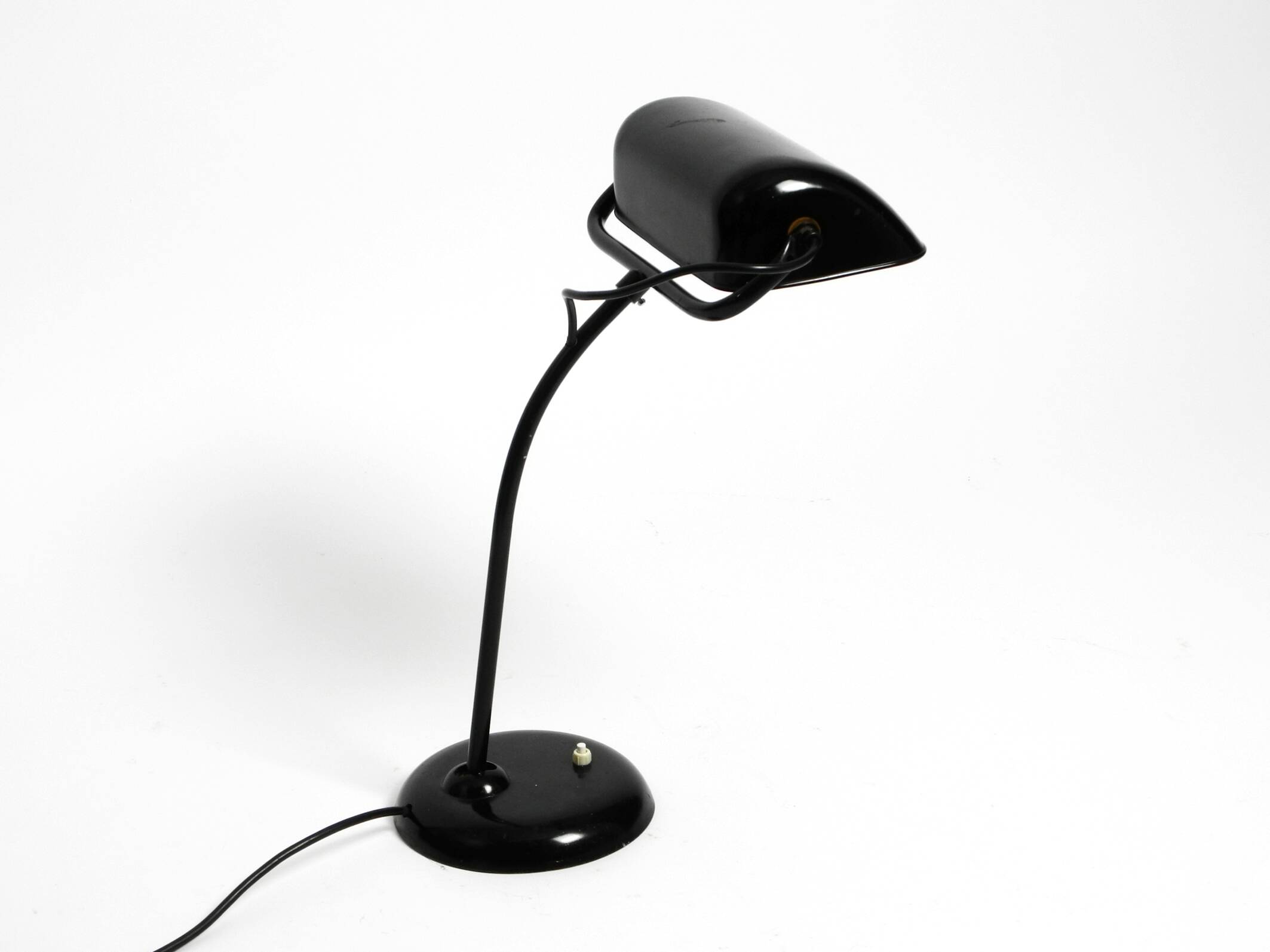 Original 1940s Kaiser Idell industrial metal table lamp model 6581 in black