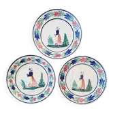 Set of 3 HB Quimper plates