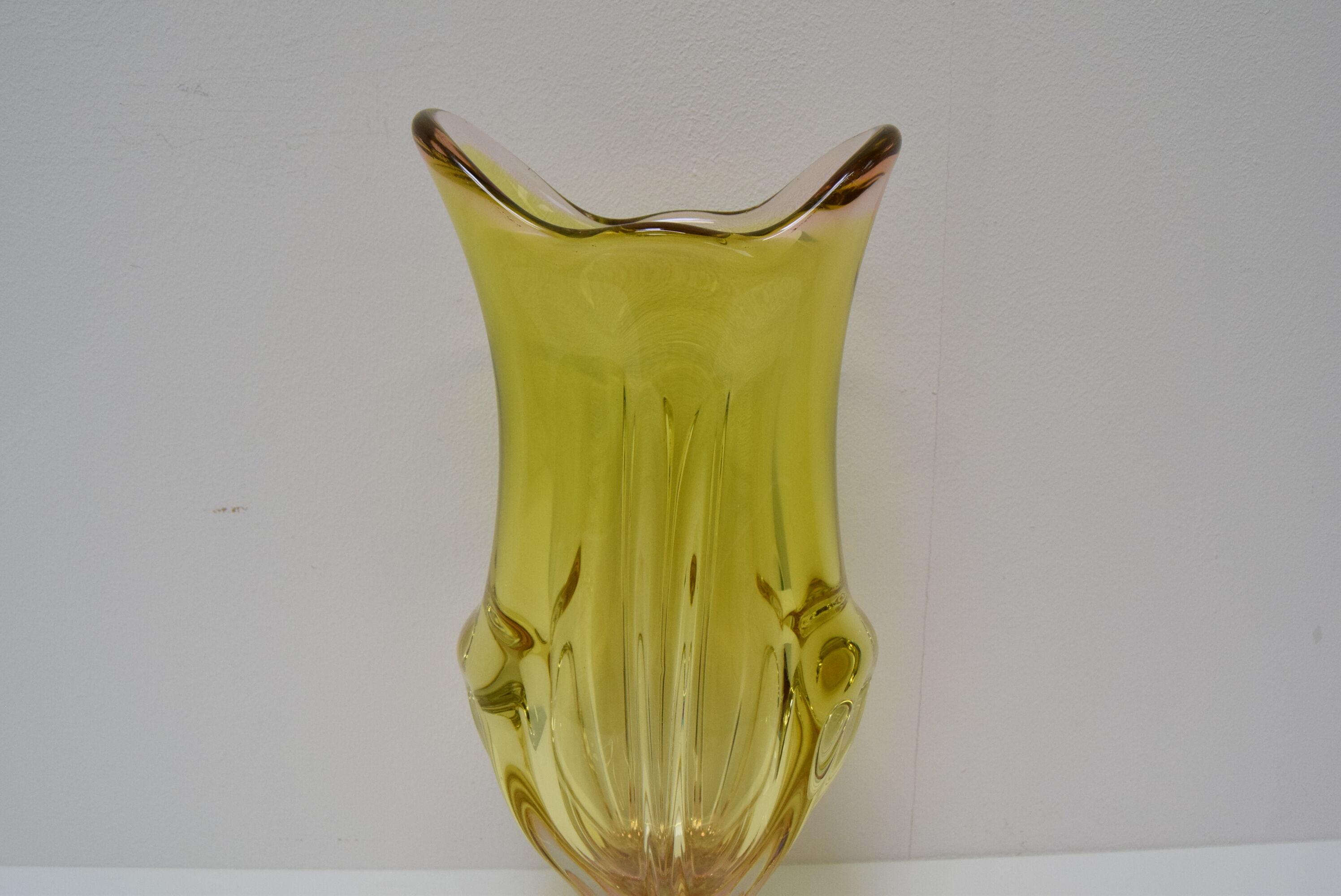 Vintage metallurgical glass vase designed by Josef Hospodka for Chribska, 1960s