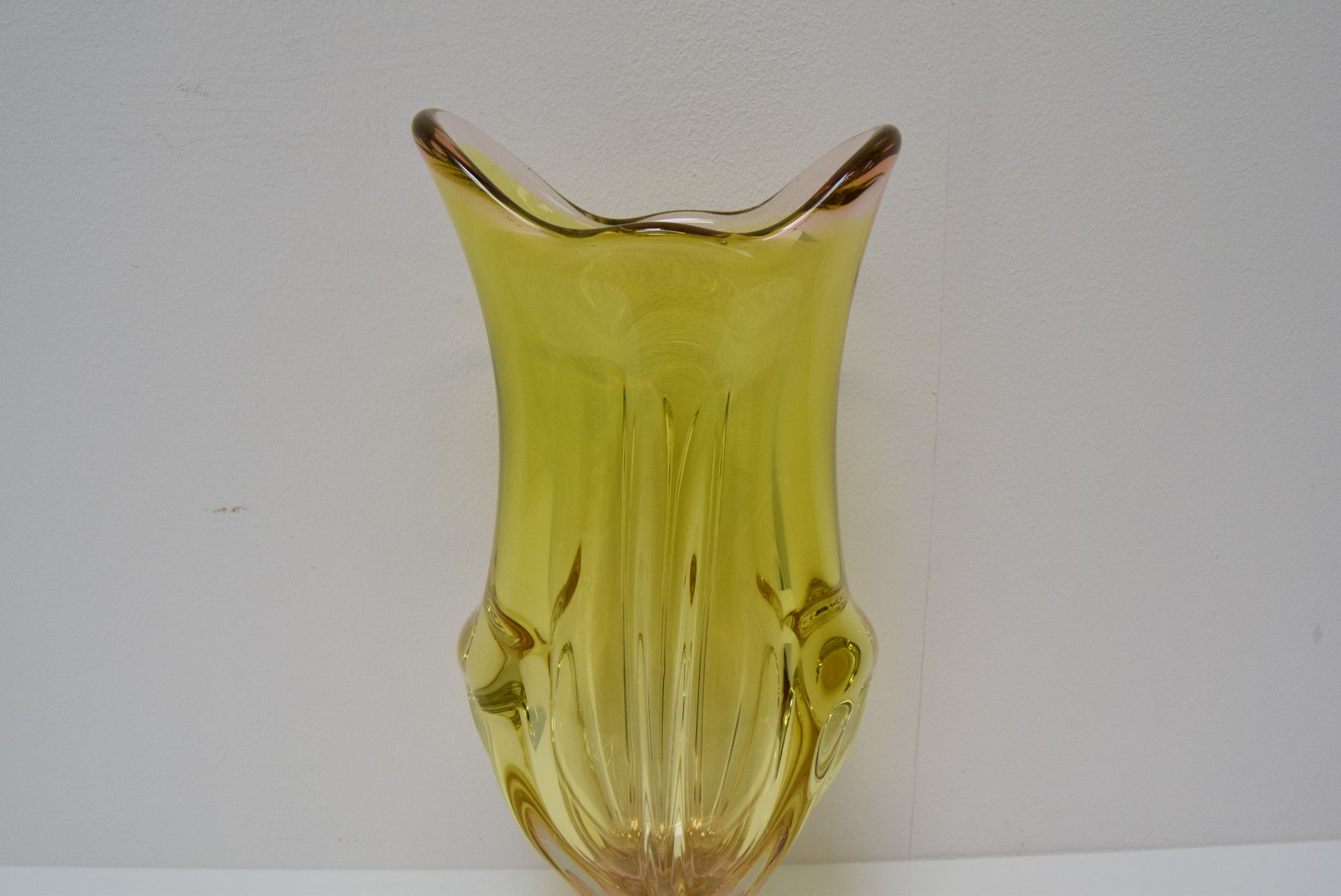 Vintage metallurgical glass vase designed by Josef Hospodka for Chribska, 1960s