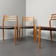 Set of 3 teak chairs, model 78 by Niels Otto Möller for JL Möllers Möbelfabrik, Denmark, 1960s